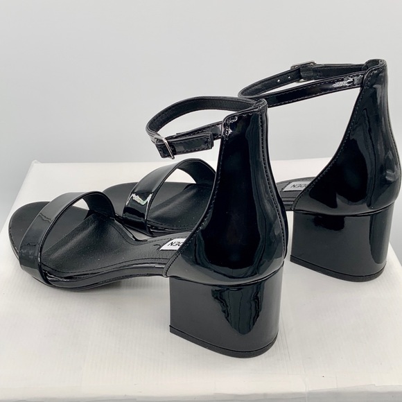 NWT Steve Madden Irene Women’s Black Patent Sandals Shoes - Picture 6 of 14
